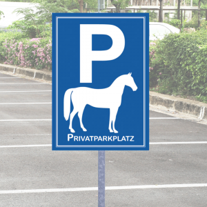 Parkplatzschild Pferd Privatparkplatz