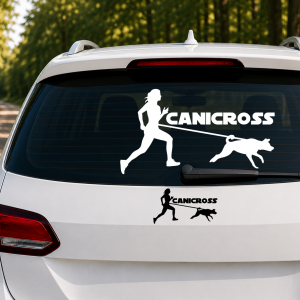 Aufkleber Hundesport – Canicross Frau
