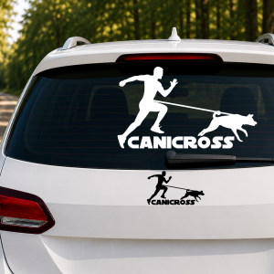 Aufkleber Hundesport – Canicross Mann