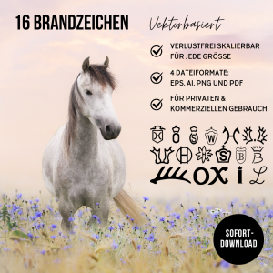 16 Pferde-Brandzeichen als Vektordateien