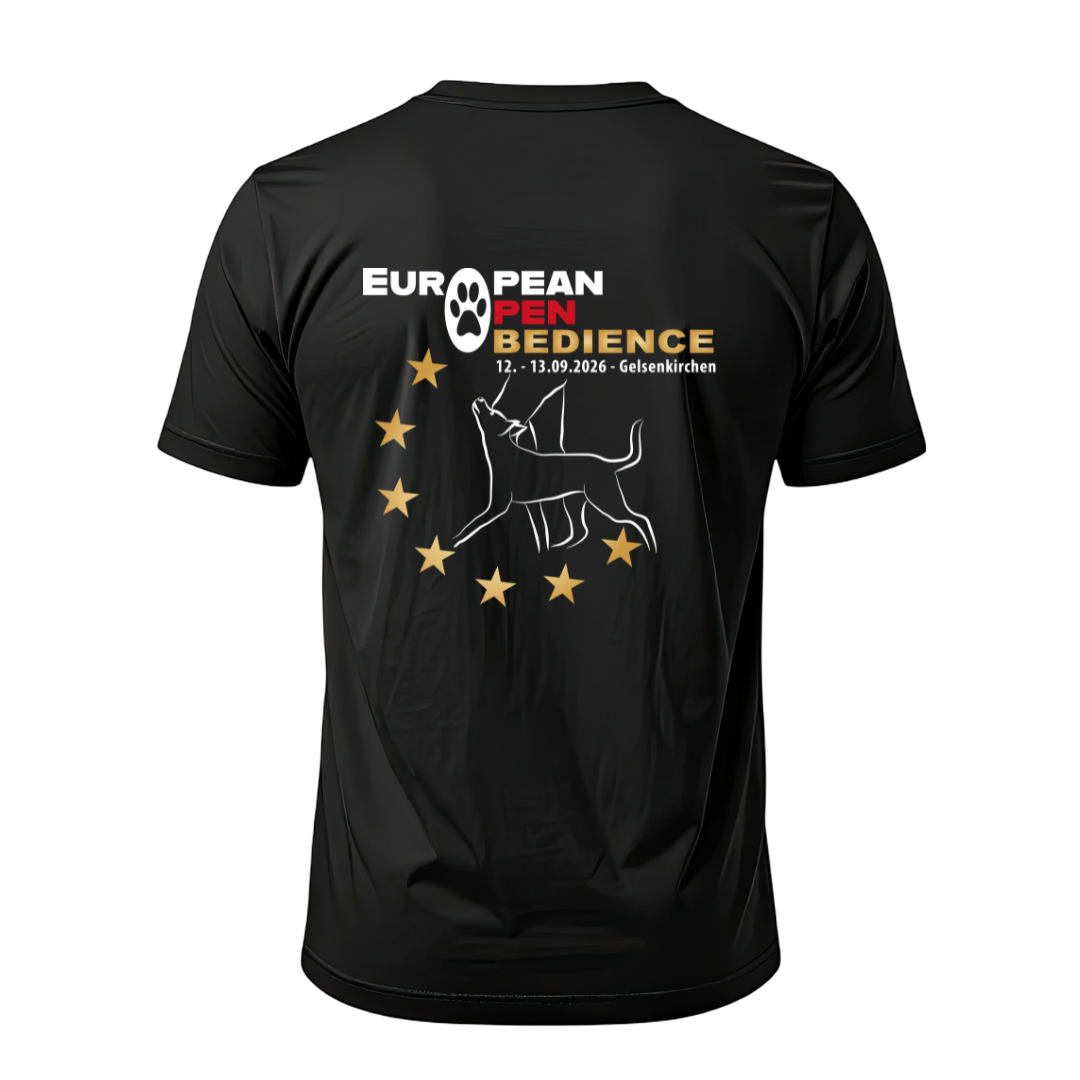 Herren T-Shirt – European Open Obedience 2026 – Bild 2