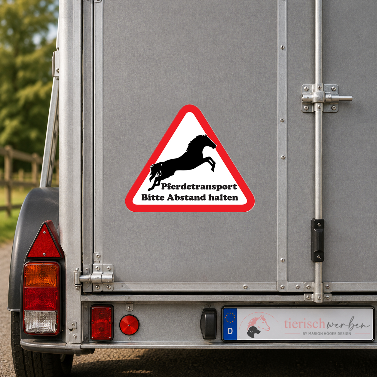 Pferdetransport-Schild & Aufkleber „Springendes Pferd“