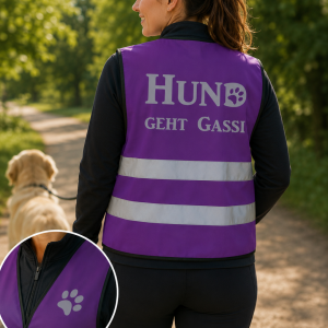 Sicherheitsweste "Hund geht Gassi" mit reflektierendem Aufdruck