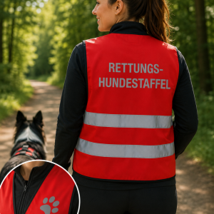 Sicherheitsweste "Rettungshundestaffel" mit reflektierendem Aufdruck