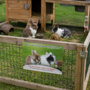 Weidezaunschild Kaninchen – "Bitte nur gucken & nicht füttern!"