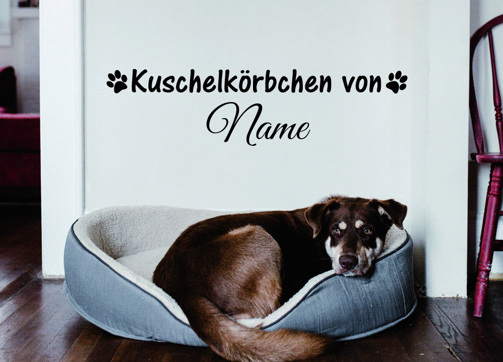 Wandtattoo Kuschelkörbchen mit Wunschname
