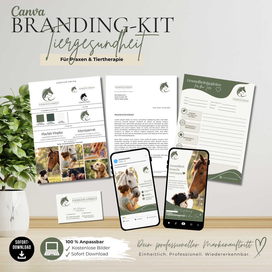 Branding Kit „Tiergesundheit" für Praxen & Tiertherapie